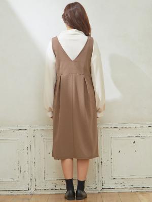 ワコール　マタニティ　ジャンパースカート　ワンピース ポンチロングジャンパースカート マタニティ・授乳服【出産後も