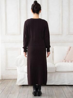 マタニティ ワンピース|ニットカーデと授乳しやすいワンピースセット　マタニティ・授乳服