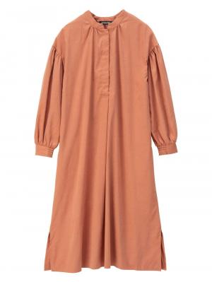 マタニティ ワンピース|ピーチ素材2WAYギャザーワンピース　マタニティ・授乳服|テラコッタ