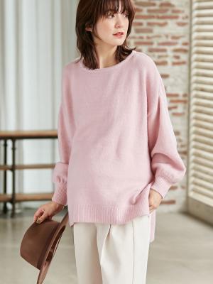 もっちりボートネックニットトップス　マタニティ・授乳服【出産後も長く使える】29831