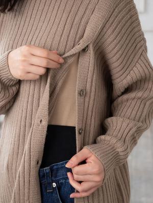 マタニティ トップス|ウール混アシンメトリーワイドリブニットトップス　マタニティ・授乳服【出産後も長く使える】