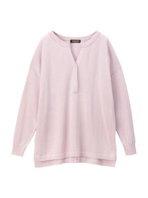 【抗菌・防臭加工】ウール混スリットネックニットトップス　マタニティ・授乳服【出産後も長く使える】 29833