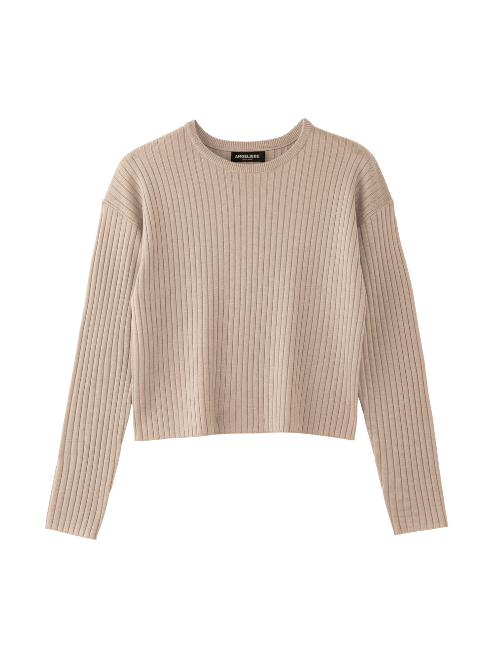 マタニティ ワンピース|【セット】リブニットトップス＆ニットジャンパースカート マタニティ・授乳服　【出産後も長く使える】|ベージュ×ブラック