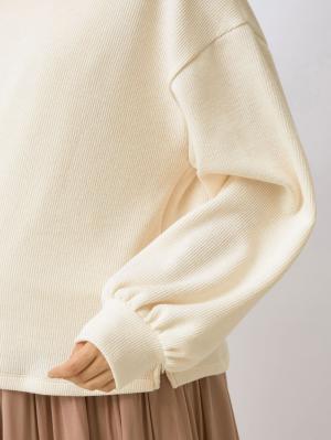 マタニティ トップス|リップルボートネックトップス　マタニティ・授乳服【出産後も長く使える】