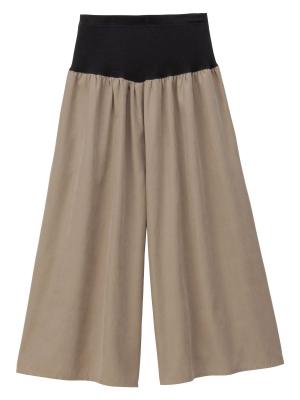 【産前産後対応】ピーチ素材ギャザーパンツ（裾が床につかない機能付き）【出産後も長く使える】 29843