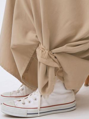 マタニティ パンツ|【産前産後対応】ピーチ素材ギャザーパンツ（裾が床につかない機能付き）【出産後も長く使える】