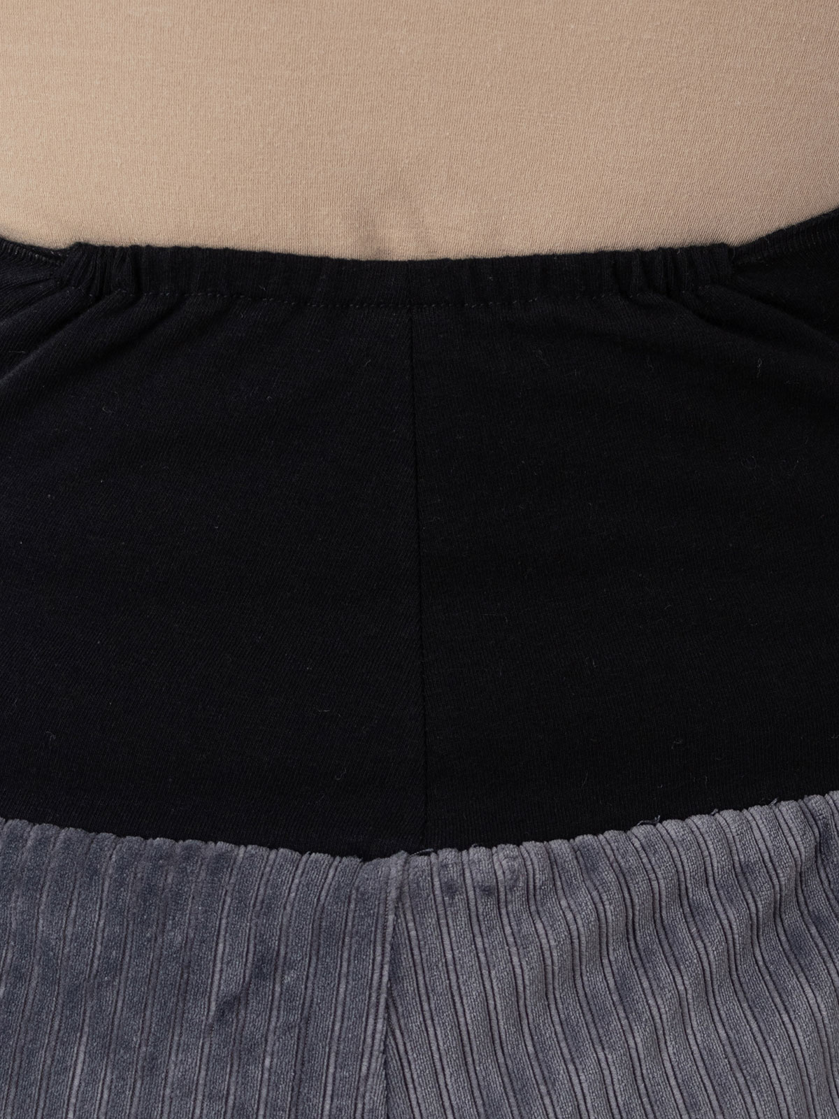 マタニティ パンツ|【マタニティ・産後兼用】ストレッチニットコールワイドパンツ(裾が床につかない機能付き)【出産後も長く使える】