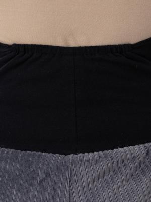マタニティ パンツ|【マタニティ・産後兼用】ストレッチニットコールワイドパンツ(裾が床につかない機能付き)【出産後も長く使える】