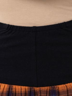 マタニティ ワンピース|【セット】裏起毛ロゴトップス＆産後も使えるチェックギャザーフレアスカート　マタニティ・授乳服