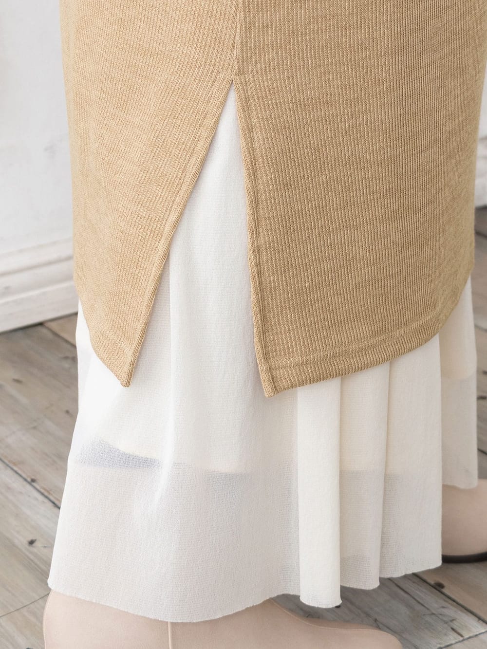 マタニティ ワンピース|ボリュームスリーブニットソーらくちんロングワンピース　マタニティ・授乳服【出産後も長く使える】