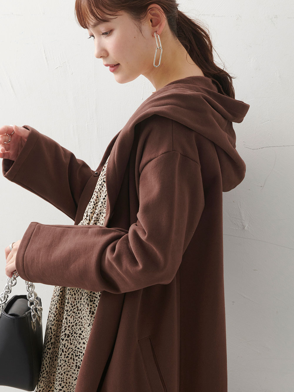 マタニティ アウター コート ママコート マタニティ 産後兼用 あったか フード付き裏起毛コーディガン マタニティウェア 授乳服通販 エンジェリーベ 公式