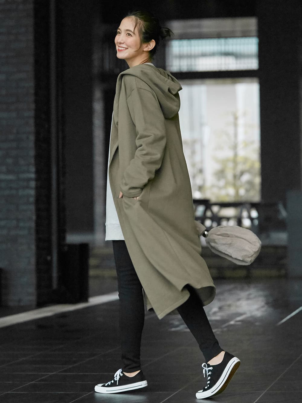 マタニティ アウター コート ママコート マタニティ 産後兼用 あったか フード付き裏起毛コーディガン マタニティウェア 授乳服通販 エンジェリーベ 公式