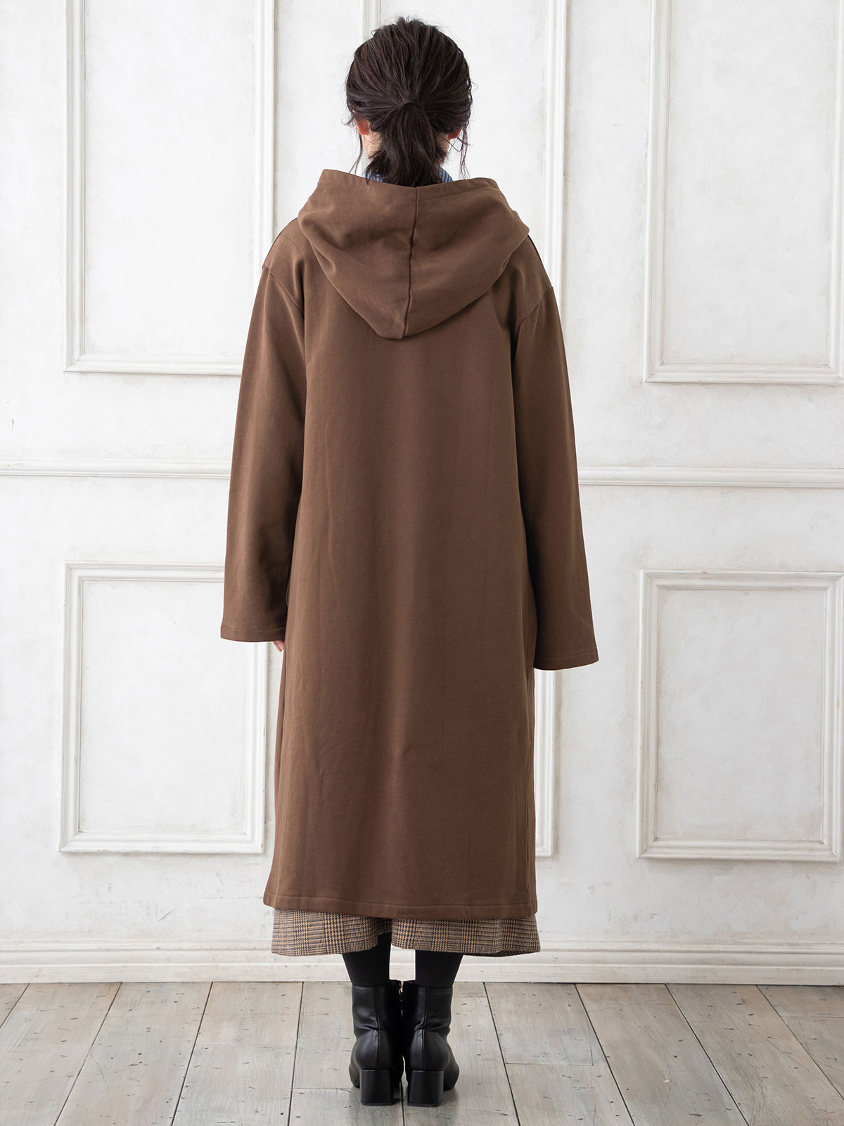 マタニティ アウター（コート）・ママコート|【マタニティ・産後兼用】【あったか】フード付き裏起毛コーディガン