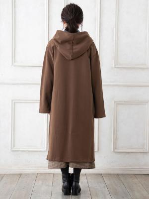 マタニティ アウター（コート）・ママコート|【マタニティ・産後兼用】【あったか】フード付き裏起毛コーディガン