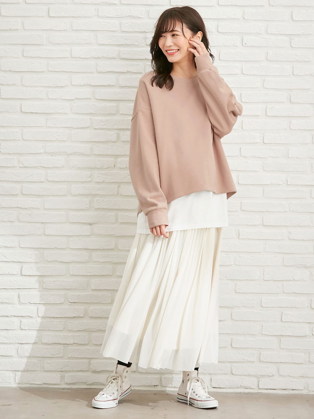 マタニティ トップス 授乳トップス マタニティ 授乳服 あったか 裏起毛レイヤード風トップス マタニティウェア 授乳服通販 エンジェリーベ 公式