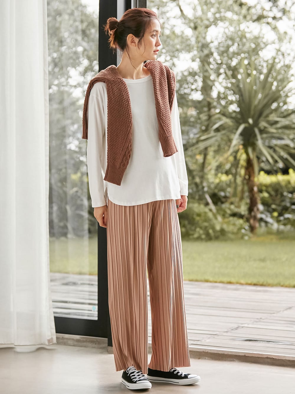 マタニティ トップス|ラウンドヘムロンT　マタニティ・授乳服【出産後も長く使える】