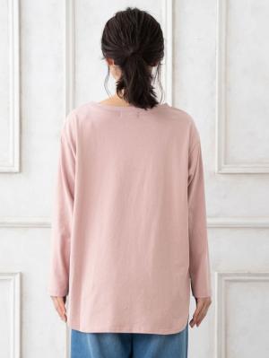 マタニティ トップス|ラウンドヘムロンT　マタニティ・授乳服【出産後も長く使える】