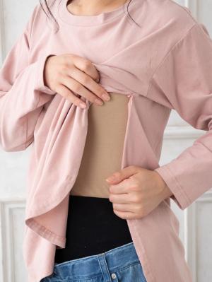 マタニティ トップス|ラウンドヘムロンT　マタニティ・授乳服【出産後も長く使える】