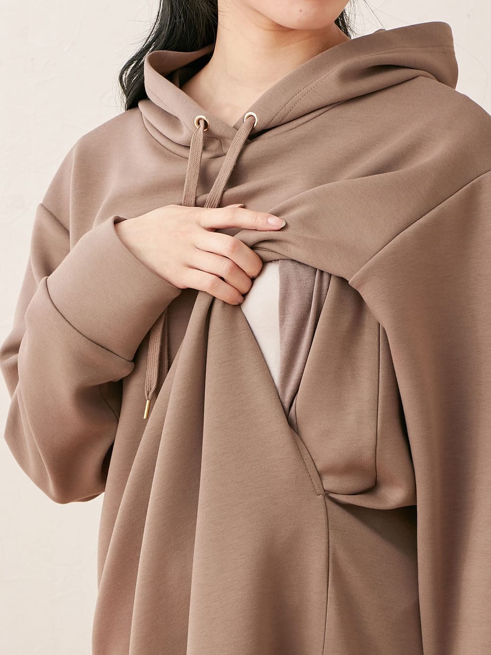 マタニティ ワンピース|【抗菌防臭】ダンボールパーカーワンピース　マタニティ・授乳服