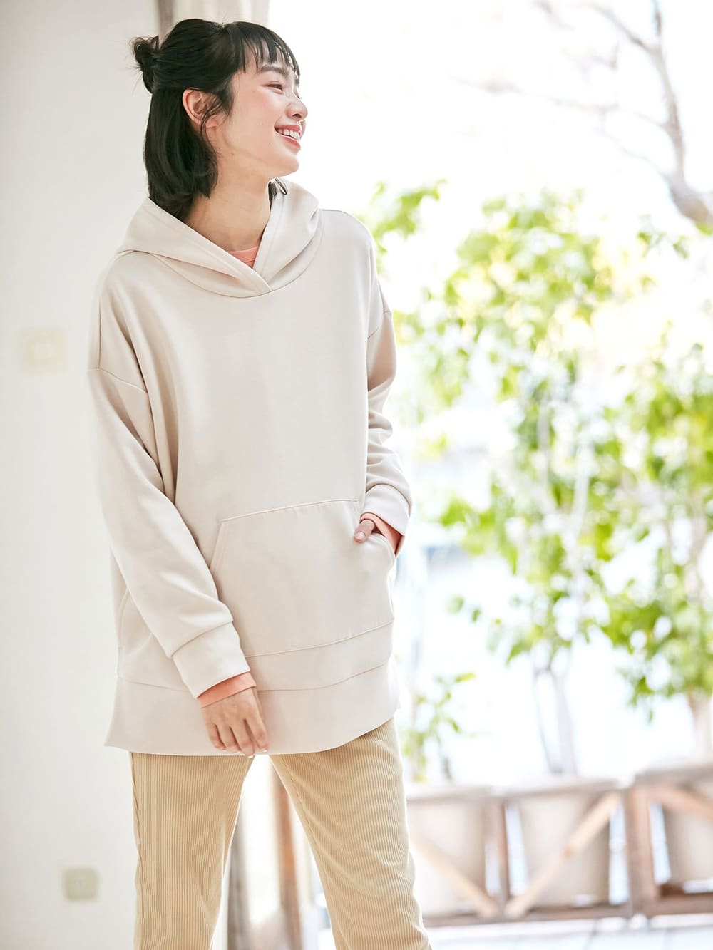 マタニティ トップス 抗菌防臭 ダンボールパーカー マタニティ 授乳服 マタニティウェア 授乳服通販 エンジェリーベ 公式