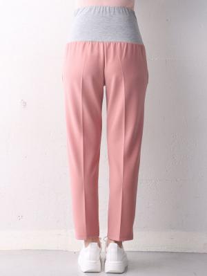 マタニティ パンツ|【マタニティ】【抗菌防臭】ニットツイルテーパードパンツ【出産後も長く使える】