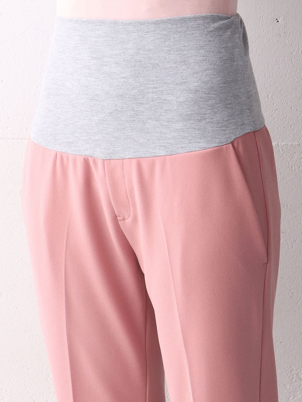 マタニティ パンツ|【マタニティ】【抗菌防臭】ニットツイルテーパードパンツ【出産後も長く使える】