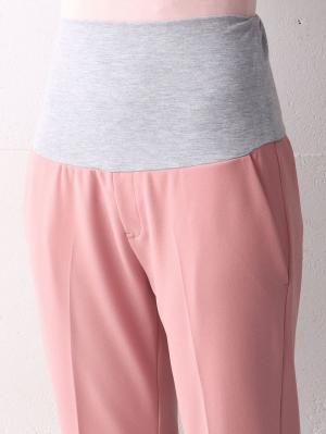 マタニティ パンツ|【マタニティ】【抗菌防臭】ニットツイルテーパードパンツ【出産後も長く使える】