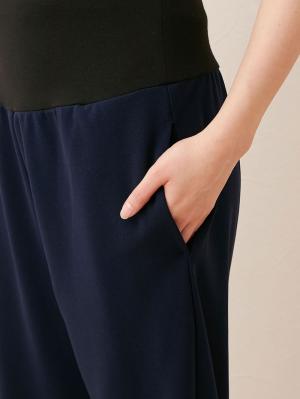 マタニティ パンツ|【マタニティ】【抗菌防臭】ニットツイルワイドパンツ【出産後も長く使える】