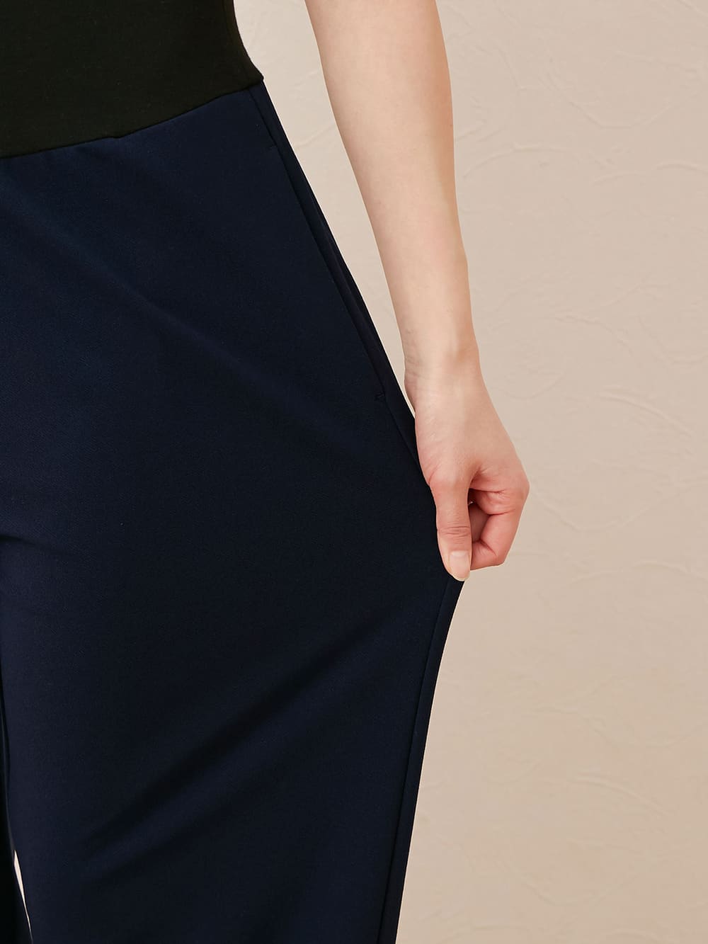 マタニティ パンツ|【マタニティ】【抗菌防臭】ニットツイルワイドパンツ【出産後も長く使える】