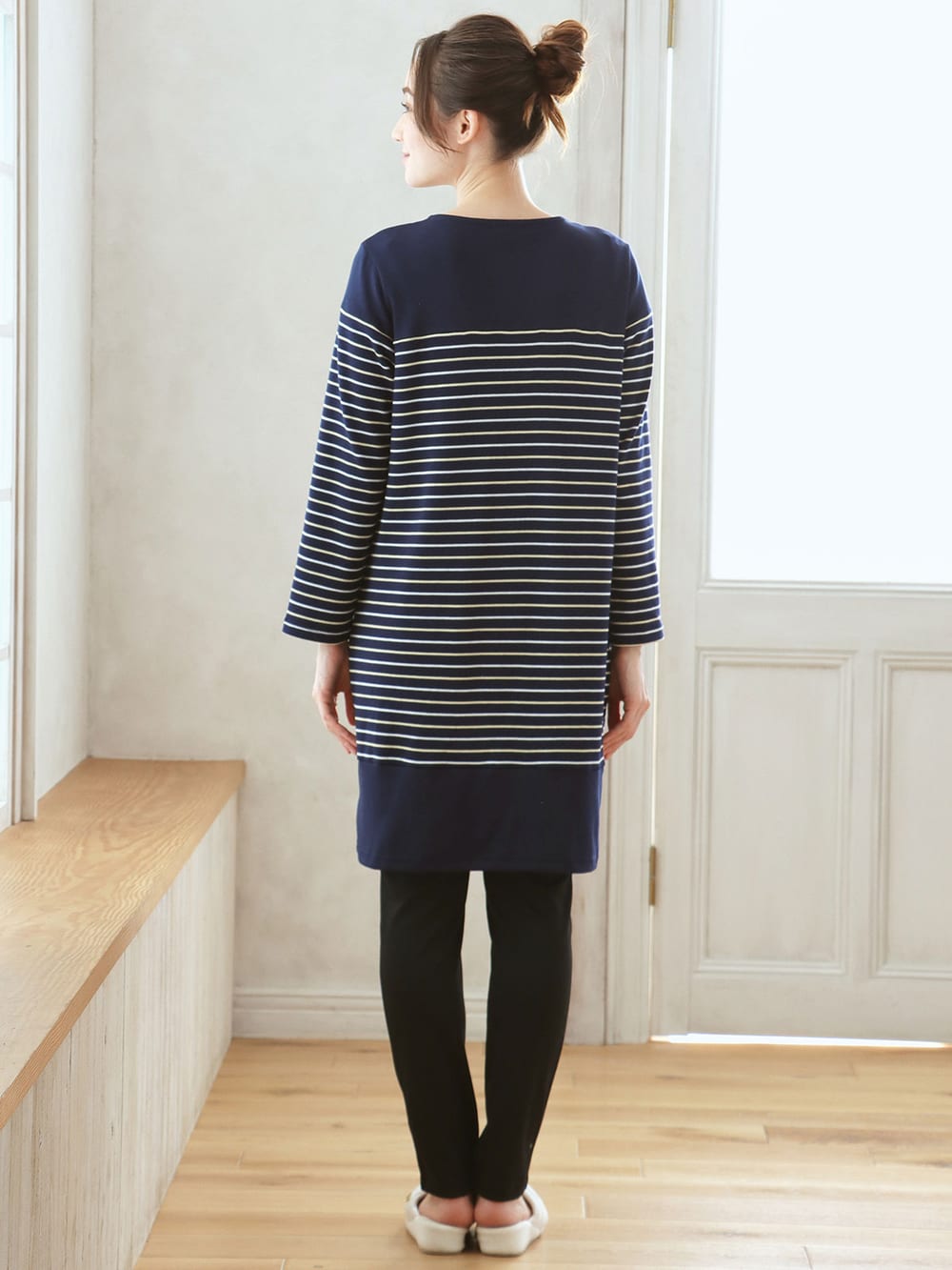 マタニティ パジャマ・ルームウェア|【マタニティ・授乳服】スムースマルチボーダーパジャマ