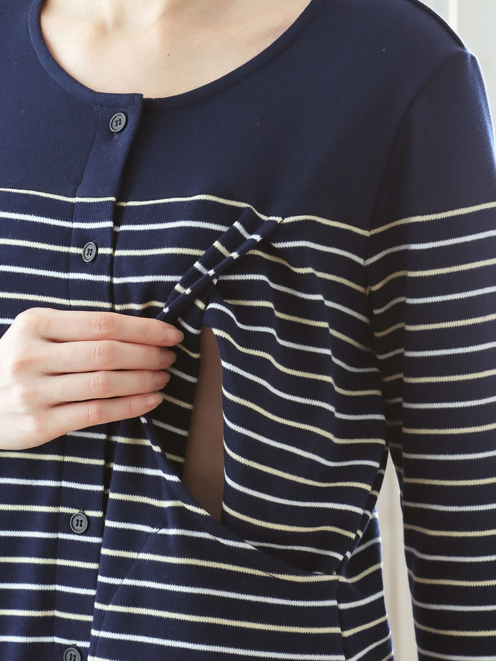 マタニティ パジャマ・ルームウェア|【マタニティ・授乳服】スムースマルチボーダーパジャマ