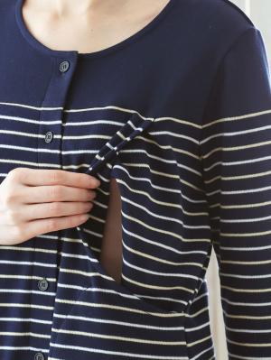 マタニティ パジャマ・ルームウェア|【マタニティ・授乳服】スムースマルチボーダーパジャマ