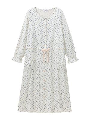 マタニティ パジャマ・ルームウェア|【マタニティ・授乳服】天竺花柄ネグリジェ|アイボリー