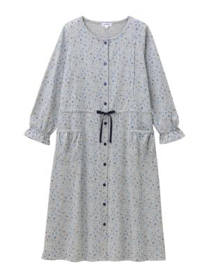 マタニティ パジャマ・ルームウェア|【マタニティ・授乳服】天竺花柄ネグリジェ|グレー