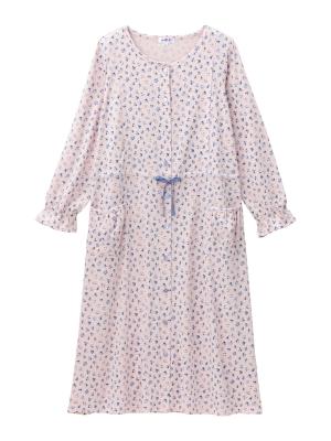 マタニティ パジャマ・ルームウェア|【マタニティ・授乳服】天竺花柄ネグリジェ|ピンク