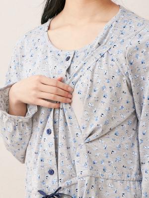 マタニティ パジャマ・ルームウェア|【マタニティ・授乳服】天竺花柄ネグリジェ