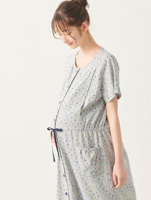 【マタニティ・授乳服】天竺花柄半袖ネグリジェ29897