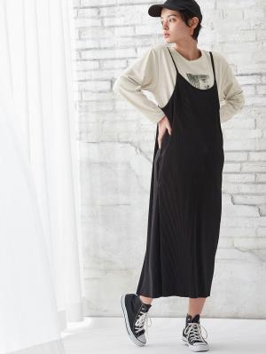 【2点セット】セルフカット　プリーツキャミワンピ＆フォトプリントトップスセット　マタニティ・授乳服【出産後も長く使える】29898