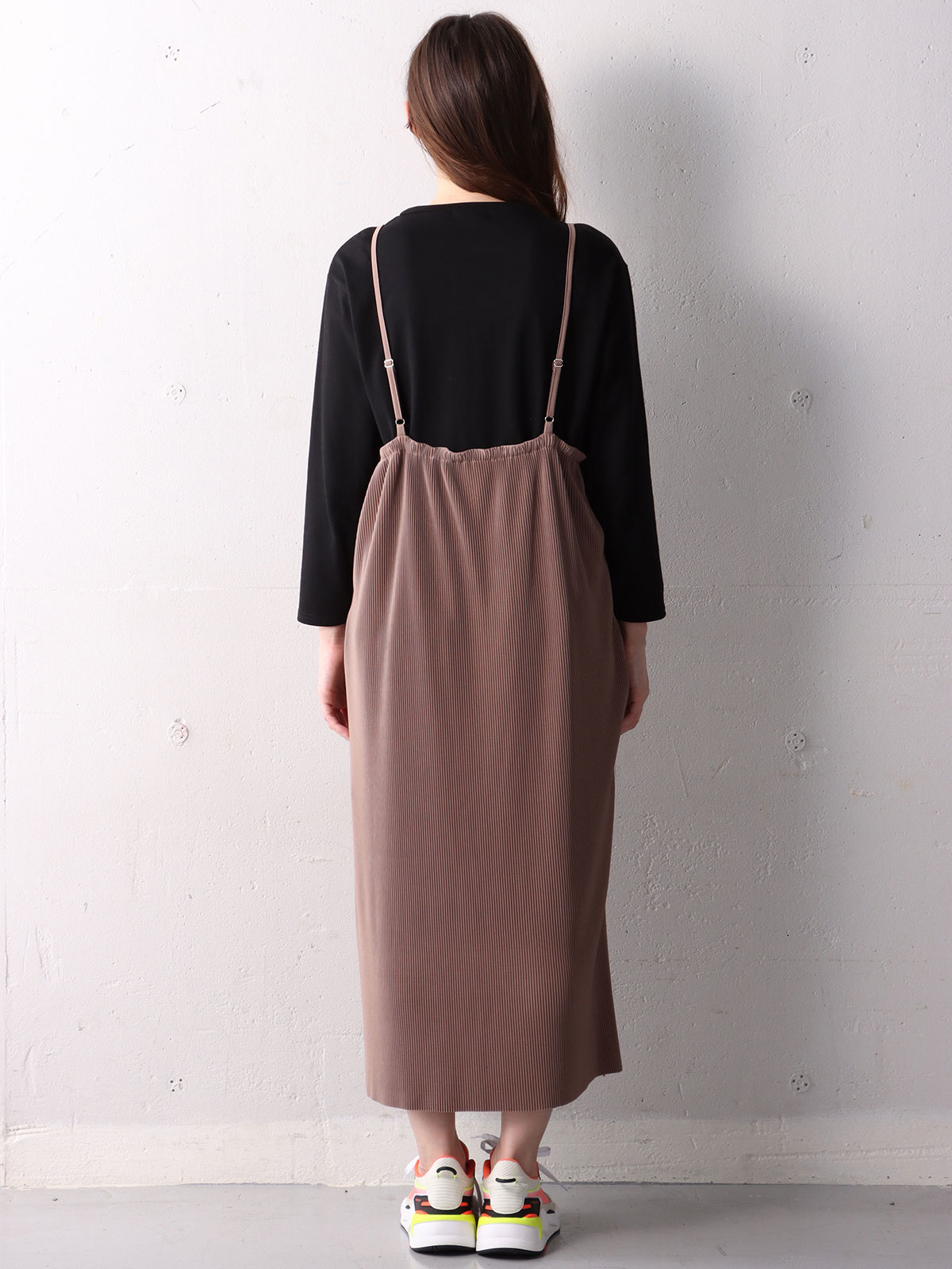 マタニティ ワンピース|【2点セット】セルフカット　プリーツキャミワンピ＆フォトプリントトップスセット　マタニティ・授乳服【出産後も長く使える】