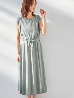 マタニティ ワンピース|天竺汗染み防止ワンピース マタニティ・授乳服【出産後も長く使える】|ライトグリーン