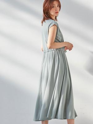 マタニティ ワンピース|天竺汗染み防止ワンピース マタニティ・授乳服【出産後も長く使える】|ライトグリーン