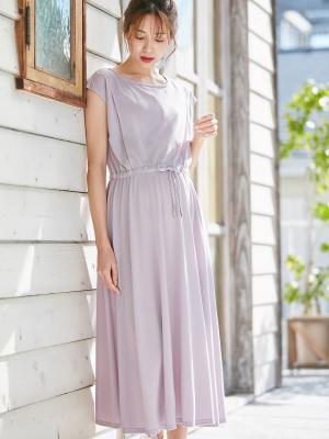 マタニティ ワンピース|天竺汗染み防止ワンピース マタニティ・授乳服【出産後も長く使える】|ラベンダー