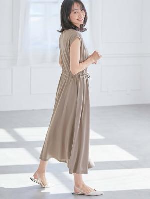 マタニティ ワンピース|天竺汗染み防止ワンピース マタニティ・授乳服【出産後も長く使える】|グレージュ