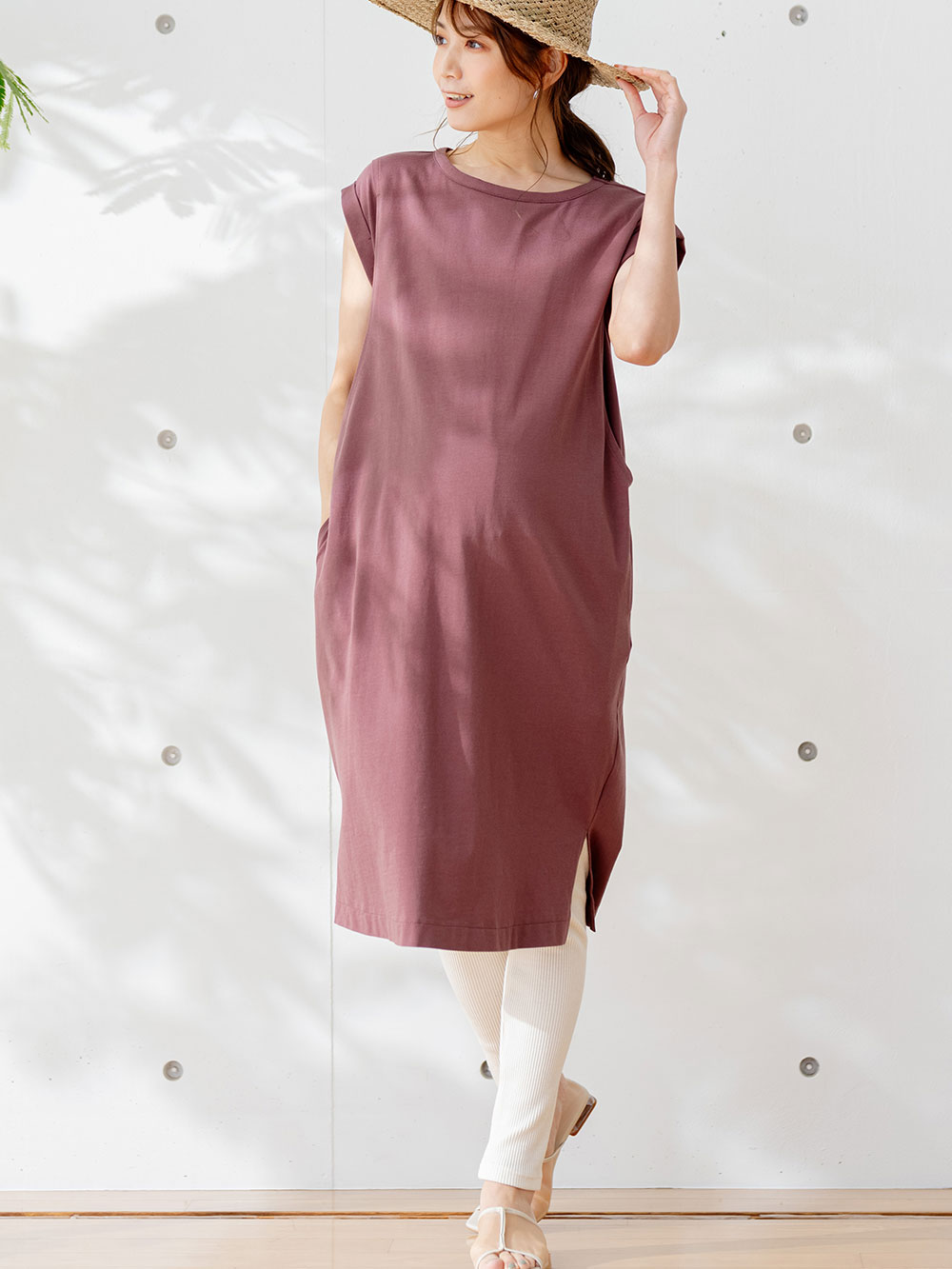 マタニティ パンツ|【最大20%OFF｜新生活まとめ買い対象】【マタニティ・産後】接触冷感リブレギンス【出産後も長く使える】|オフ