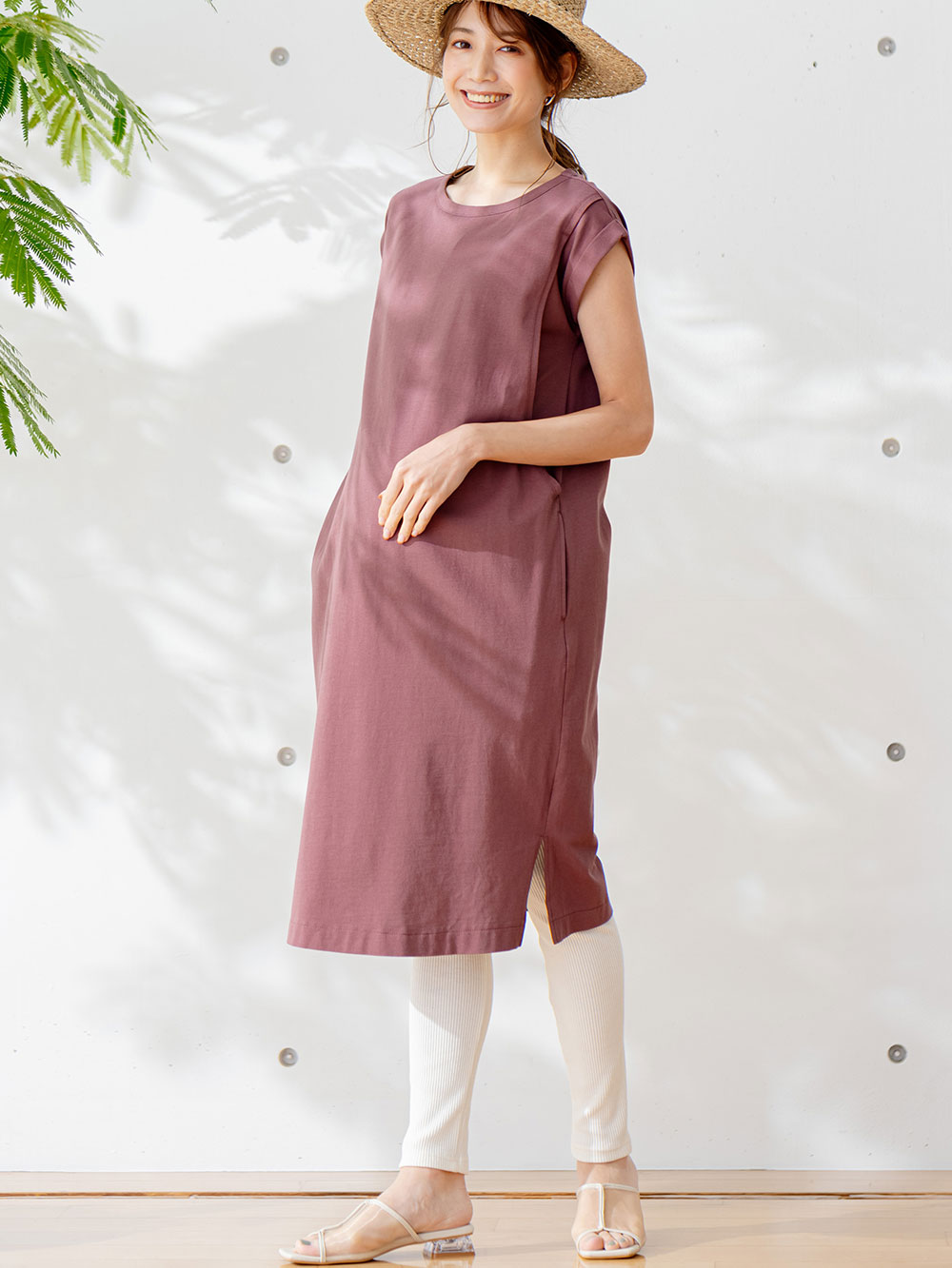 マタニティ パンツ|【最大20%OFF｜新生活まとめ買い対象】【マタニティ・産後】接触冷感リブレギンス【出産後も長く使える】|オフ