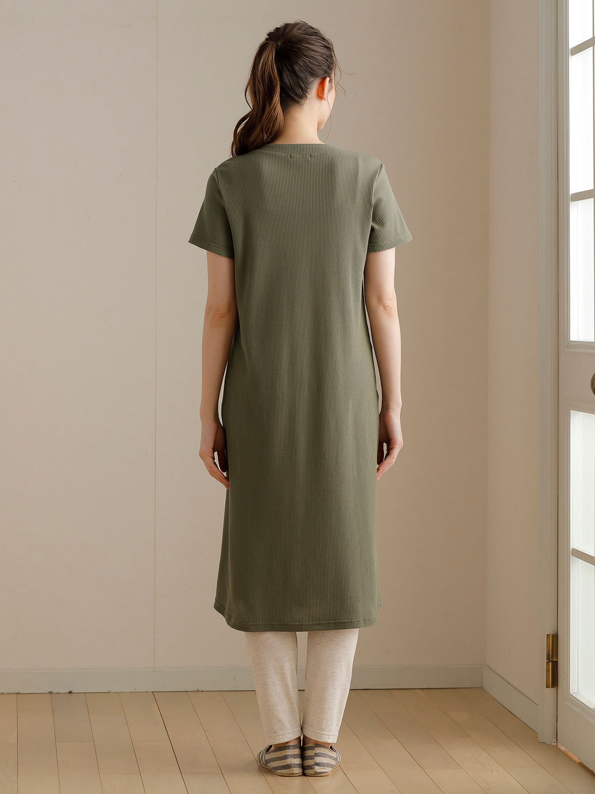 マタニティ パジャマ・ルームウェア|【マタニティ・授乳服】ワッフル×天竺2WAY半袖パジャマ