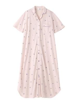 【マタニティ・授乳服】ブルーベリー柄半袖ネグリジェ 29909