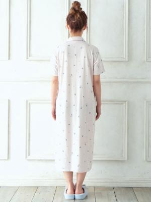 マタニティ パジャマ・ルームウェア|【マタニティ・授乳服】ブルーベリー柄半袖ネグリジェ