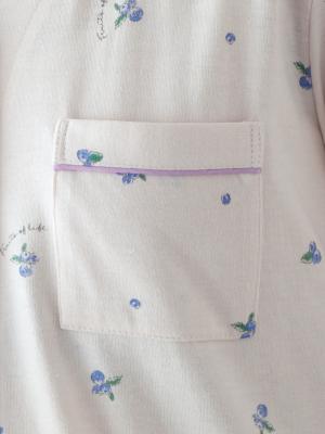 マタニティ パジャマ・ルームウェア|【マタニティ・授乳服】ブルーベリー柄半袖ネグリジェ