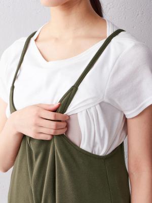 マタニティ パンツ|スムースルームサロペット　マタニティ・産後【出産後も長く使える】